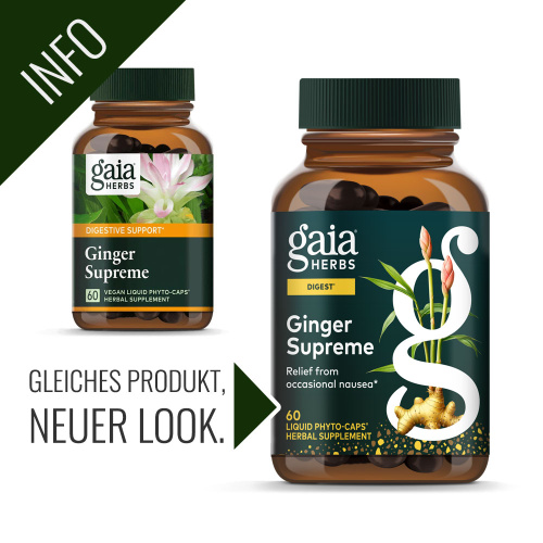 Neue Verpackung Gaia Herbs Ginger Supreme