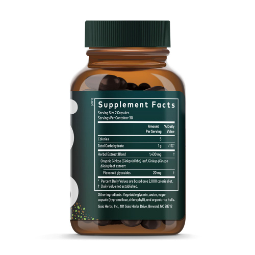 Inhaltsstoffe Ginko Leaf Kapseln von Gaia Herbs