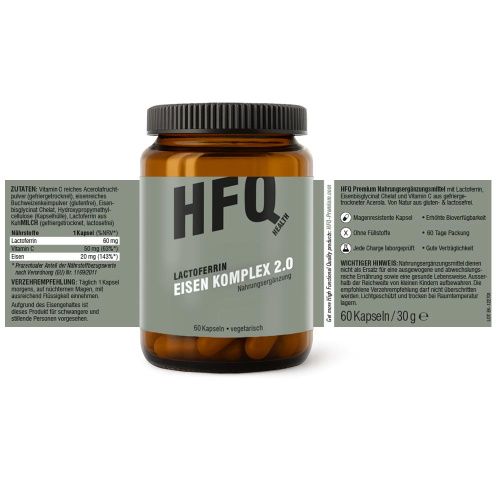 HFQ Health Lactoferrin Eisen Komplex Inhalt