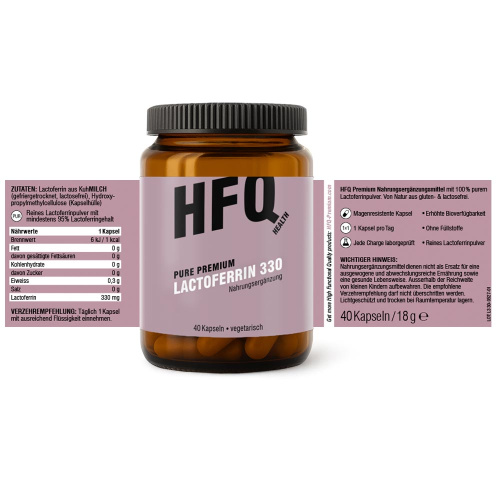 HFQ Health 330mg Pure Premium Lactoferrin Inhalt