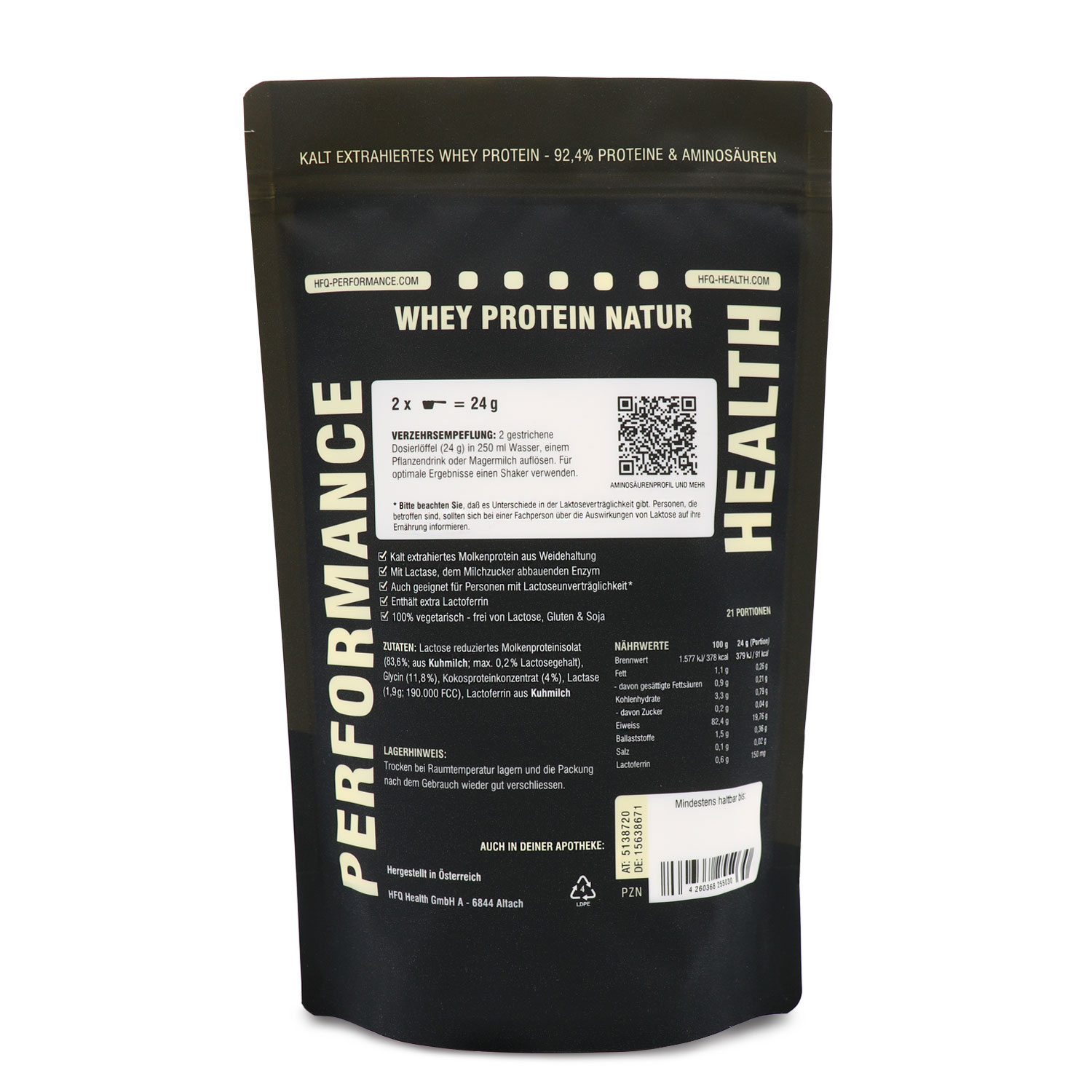 HFQ Whey Protein Inhaltsstoffe und Verzehrsempfehlung