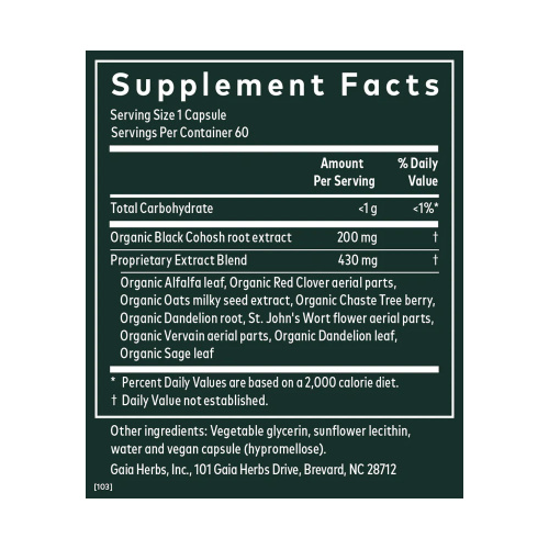 Inhaltsstoffe Gaia Herbs Menopause Support