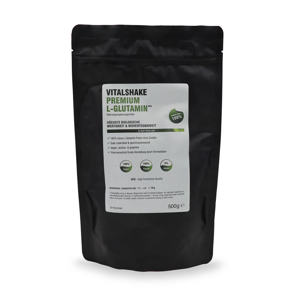 VitalShake Premium L-Glutamin Pulver im 500g Beutel