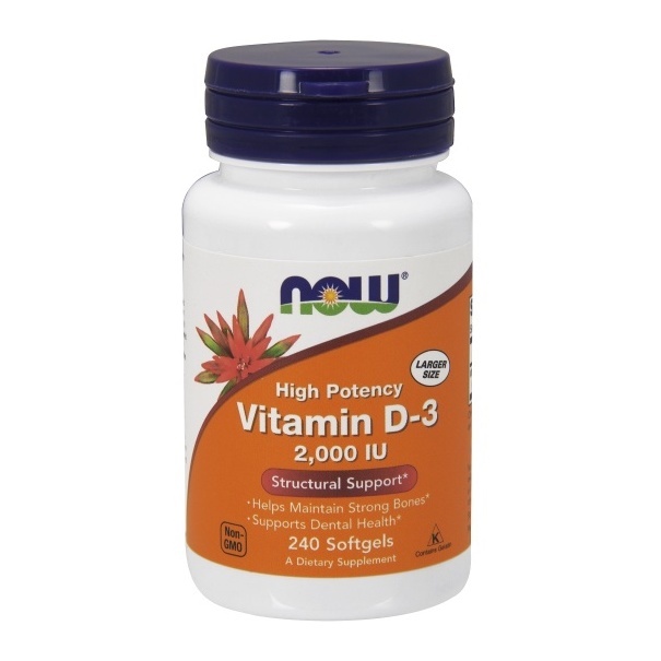 Now Foods - Vitamin D3 mit 2000 IE 240 Softgel Kapseln