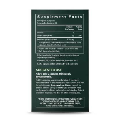 Nährwerte Astragalus Supreme Kapseln von Gaia Herbs