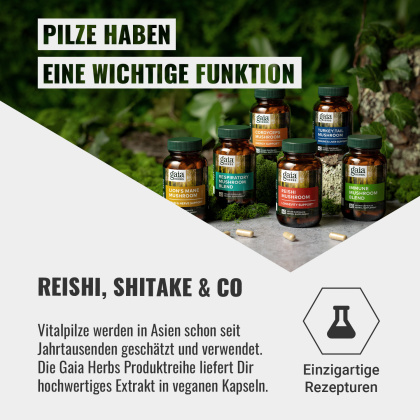 Gaia Herbs Vitalpilze als Extrakt in Liquid Phyto Caps