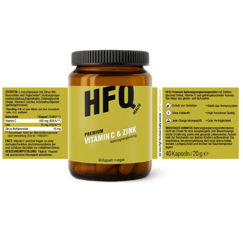 HFQ Health Vitamin-C und Zink Inhalt
