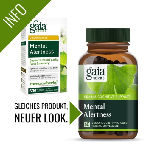 Mental Alertness von Gaia Herbs rein pflanzlich und vegan