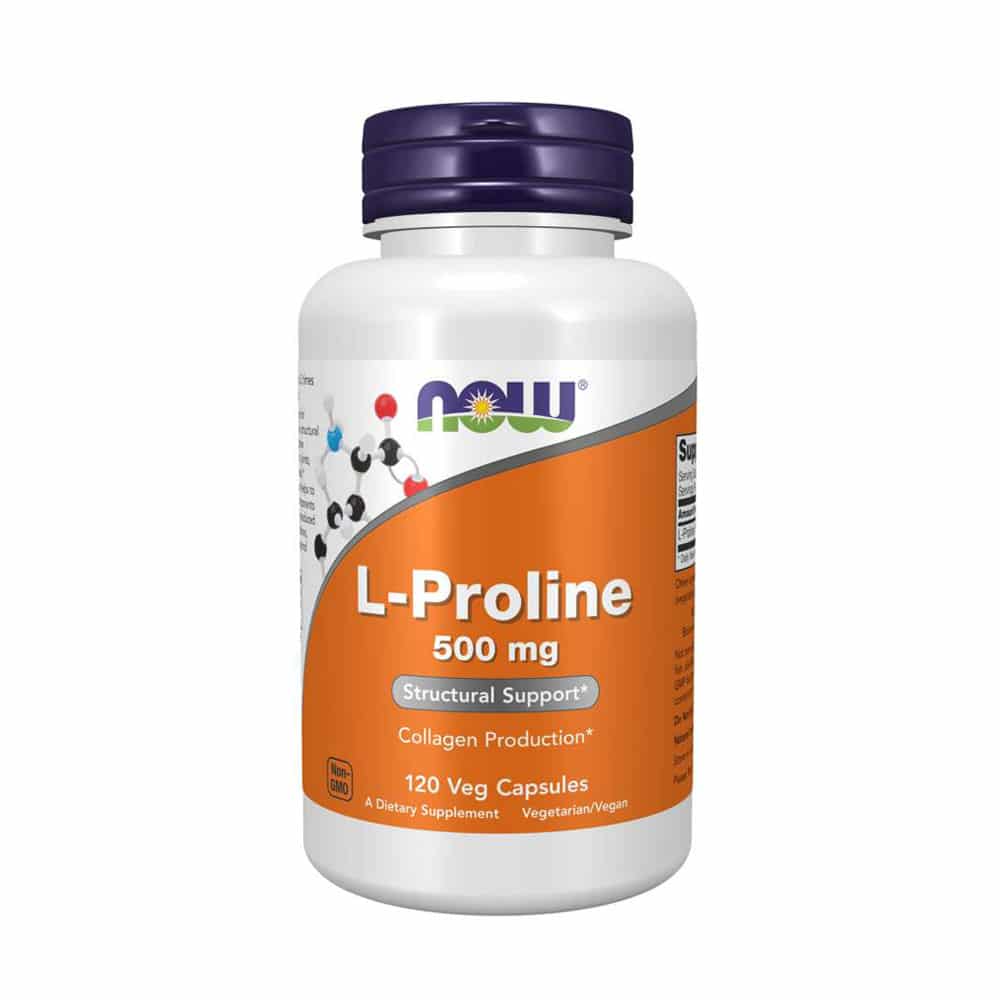 Now Foods L-Proline - 500 mg - 120 Vegetarische Kapseln