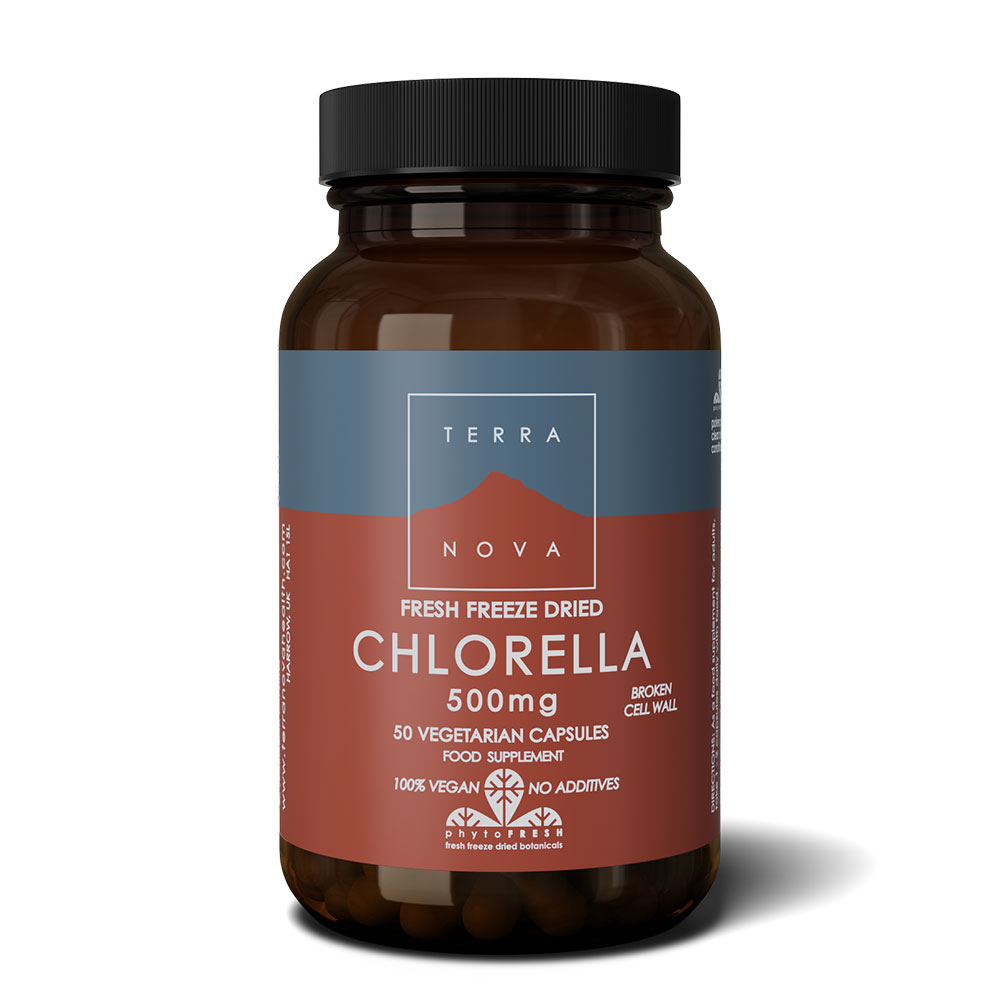 Terranova Chlorella 500mg fresh freeze dried-organic 50 Kapseln