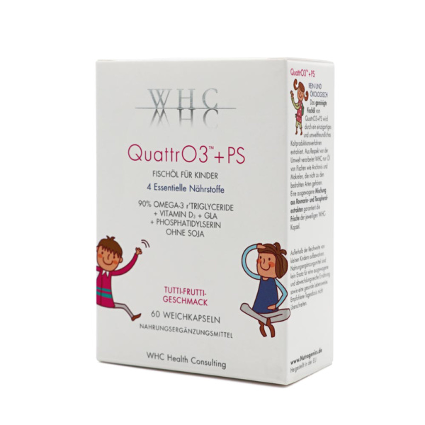 WHC QuattrO3 + PS Omega-3 Kapseln für Kinden von Nutrogenics