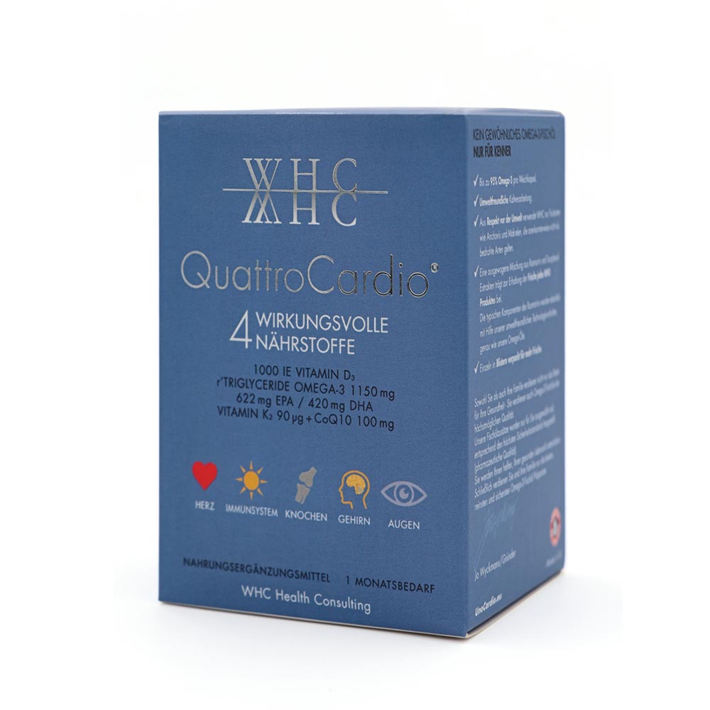 WHC QuattroCardio Omega 3, Vitamin D3, K2(MK7), Ubiquinol