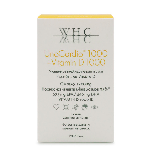 WHC UnoCardio 1000 + Vitamin D 1000 Omega-3 Kapseln, rTG