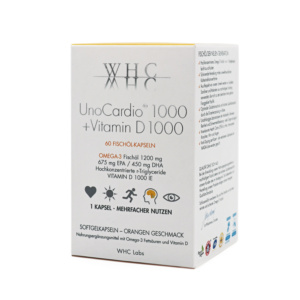 UnoCardio 1000 + Vitamin D 1000 - 1200mg Omega-3 Kapseln hochdosiert